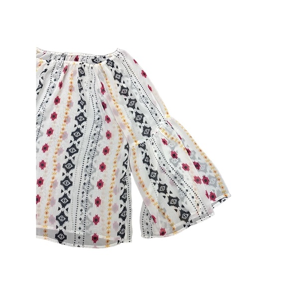 Yahada Womens Off Shoulder Blouse Large Boho Ethnic Bell Sleeve Off White - Picture 5 of 7